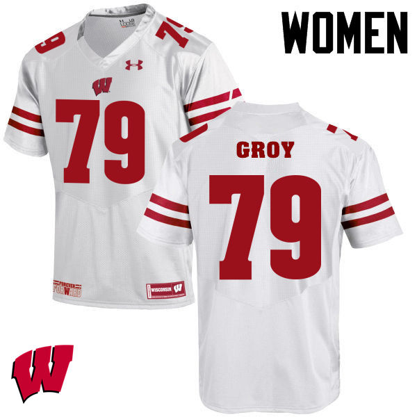 Wisconsin Badgers Women's #79 Ryan Groy NCAA Under Armour Authentic White College Stitched Football Jersey RN40O10OM